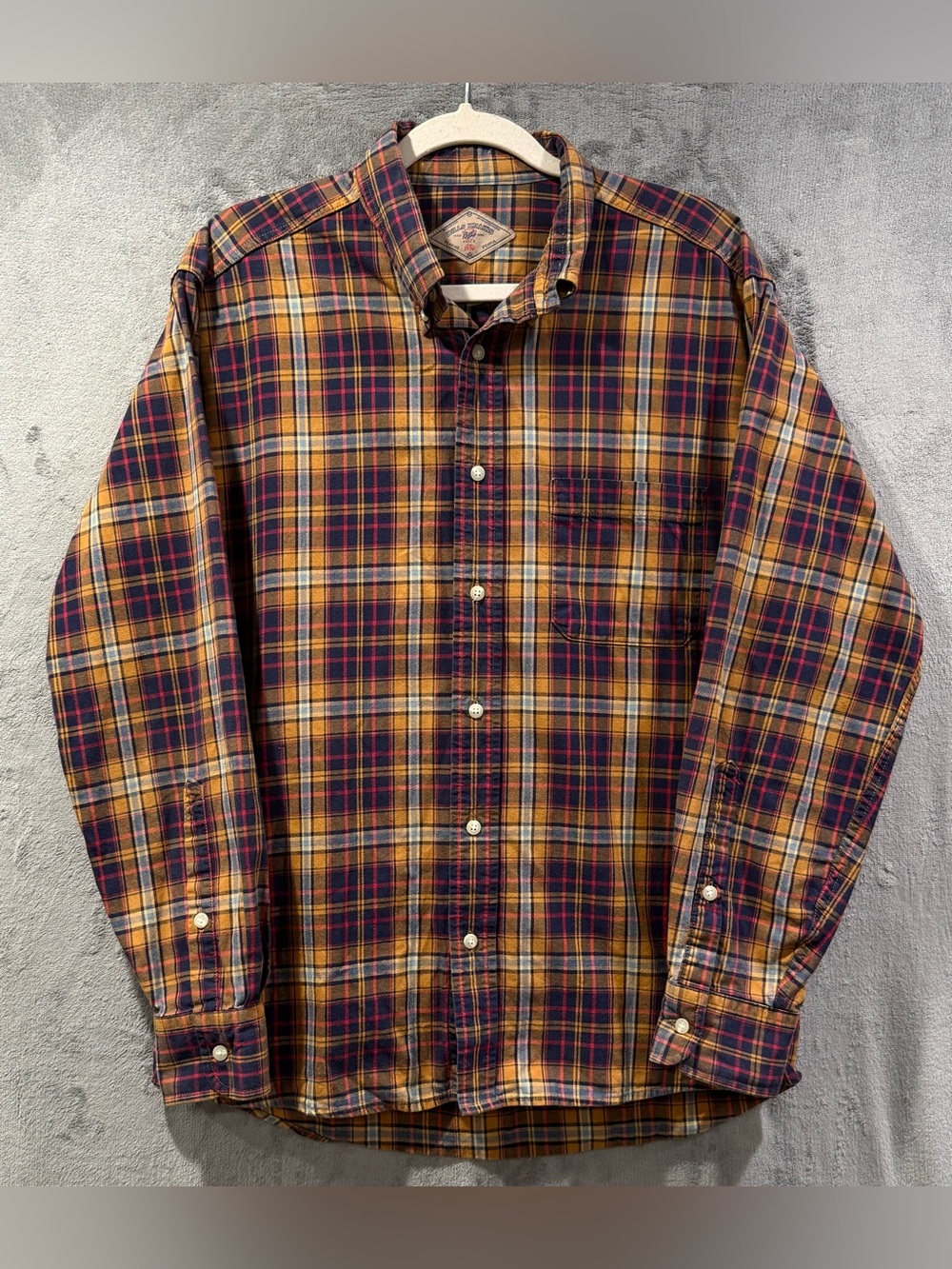 Bills Khakis Mens L Plaid Long-Sleeve Cotton Flannel Button Down Shirt Relaxed